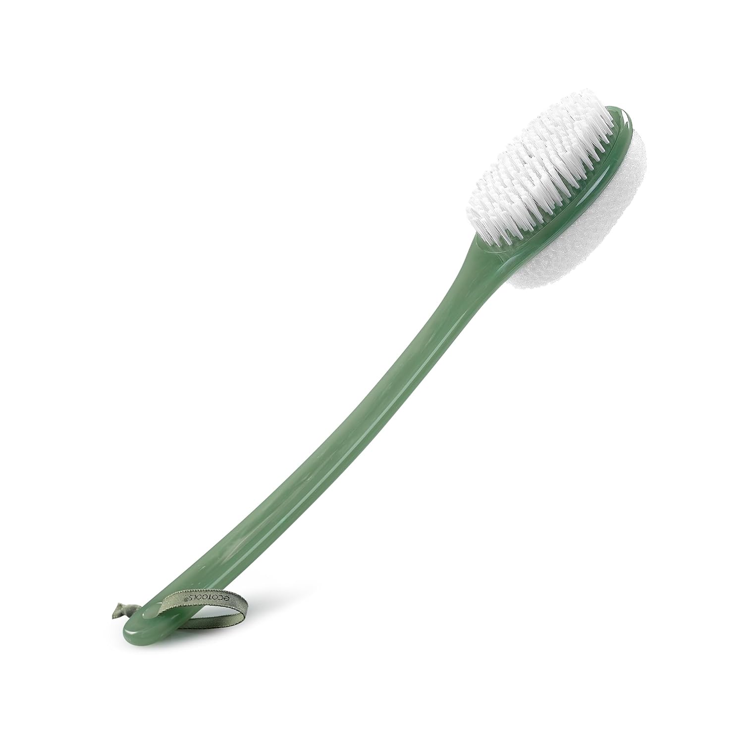 EcoTools Sea Gems Bath Bristle Brush, Dual-Sided Shower Brush for Cleansing & Exfoliating with Long Handle for Cleaning Back, Low-Waste Design, Vegan & Cruelty-Free, 1 Count