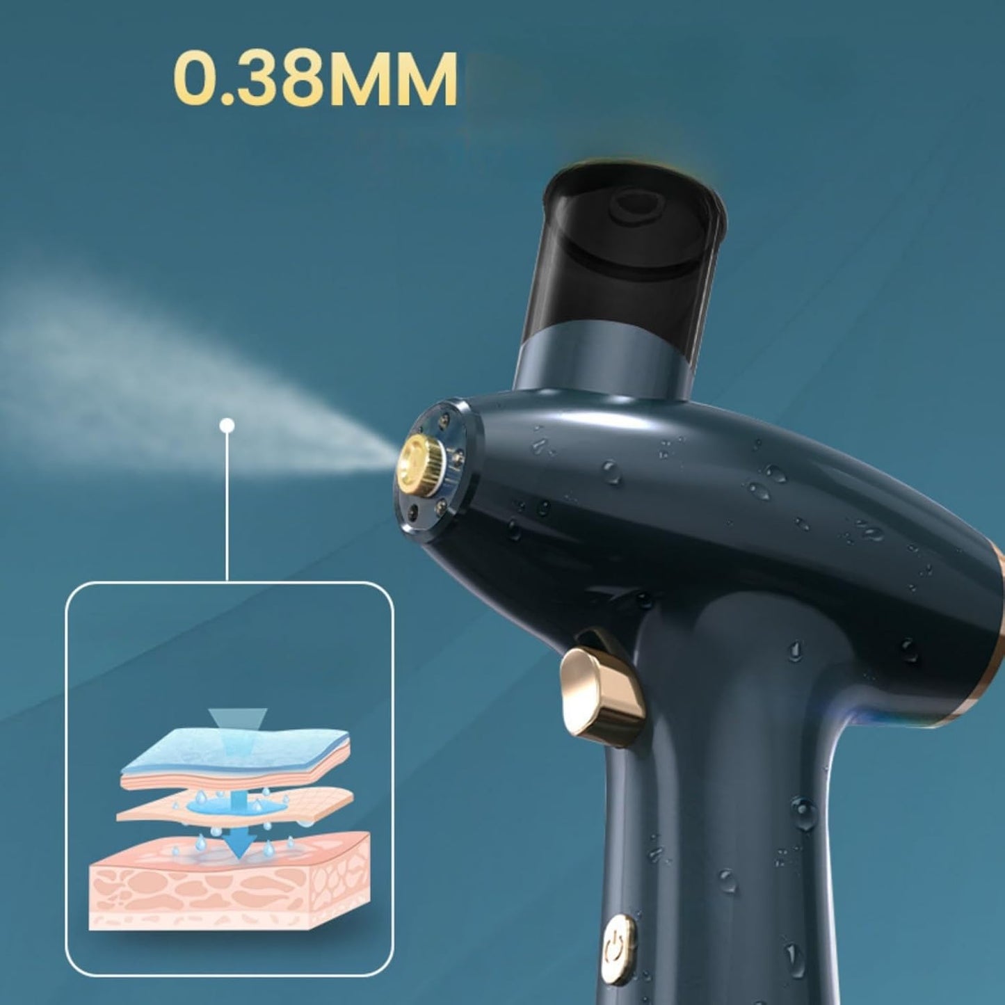 Nano Facial Mister, 0.38mm Fine Mist for Dry, Oily, Sensitive Skin,face Steamer for Facial(Not Heated),Face Nano Spray，Handheld Face Mister，Hydration，Facial Mist