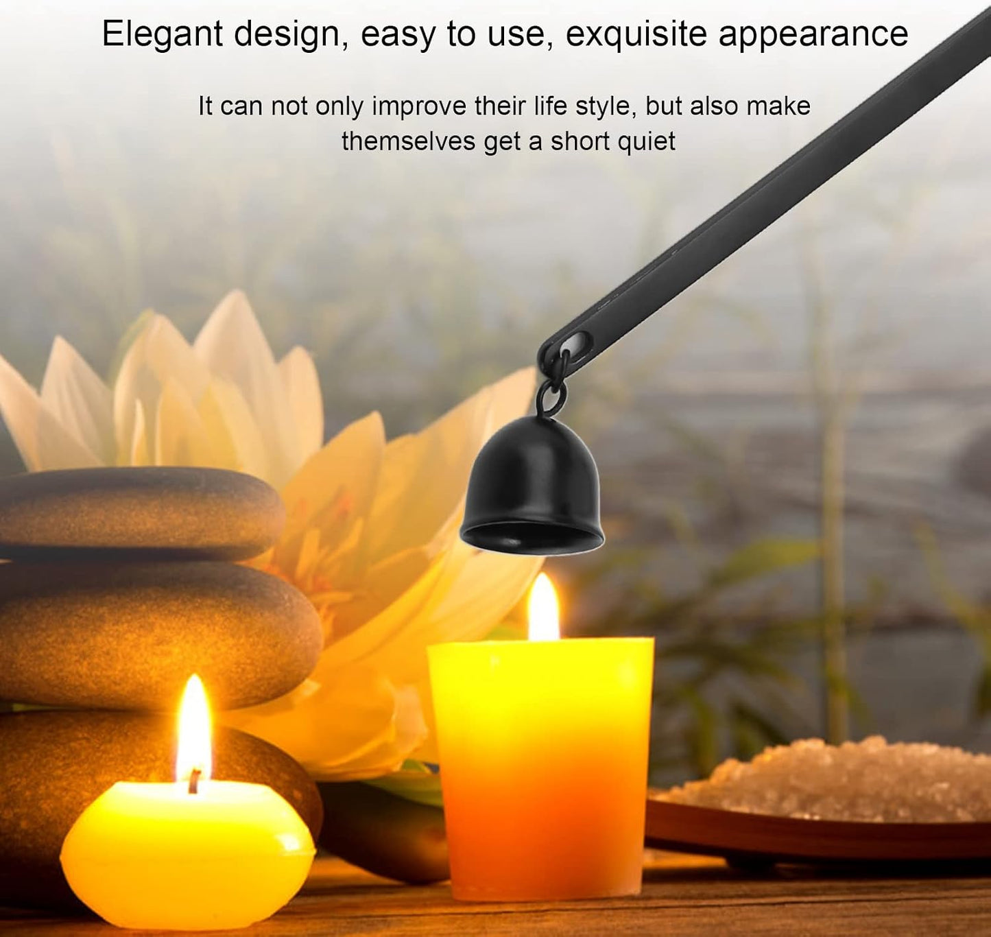 Candle Tool Set, Wick Trimmer and Extinguisher Kit, Stainless Steel Candle Wick Scissors with Hook and Snuffer for Aromatherapy Candles, Elegant Gift Set for Candle