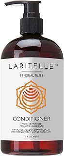 Laritelle Organic Conditioner Sensual Bliss 16 oz | Argan Oil, Babassu, Apricot Kernel & Keratin | Deep Hydration, Anti-Thinning, Sulfate-Free, Vegan