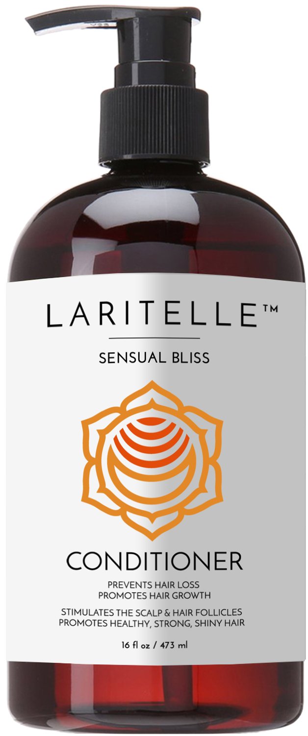Laritelle Organic Conditioner Sensual Bliss 16 oz | Argan Oil, Babassu, Apricot Kernel & Keratin | Deep Hydration, Anti-Thinning, Sulfate-Free, Vegan