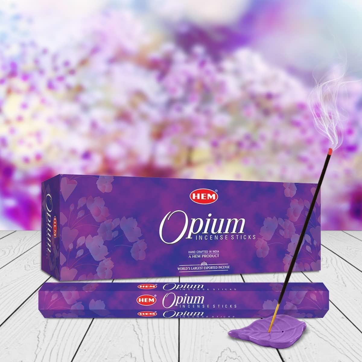 Hem Opium Incense Sticks (120 Sticks, 6 Boxes Inside) - 9 Inches Long, 20g per Box - Perfect for Meditation, Rituals & Cleansing |Enchantment, Captivating & Mysterious Fragrance