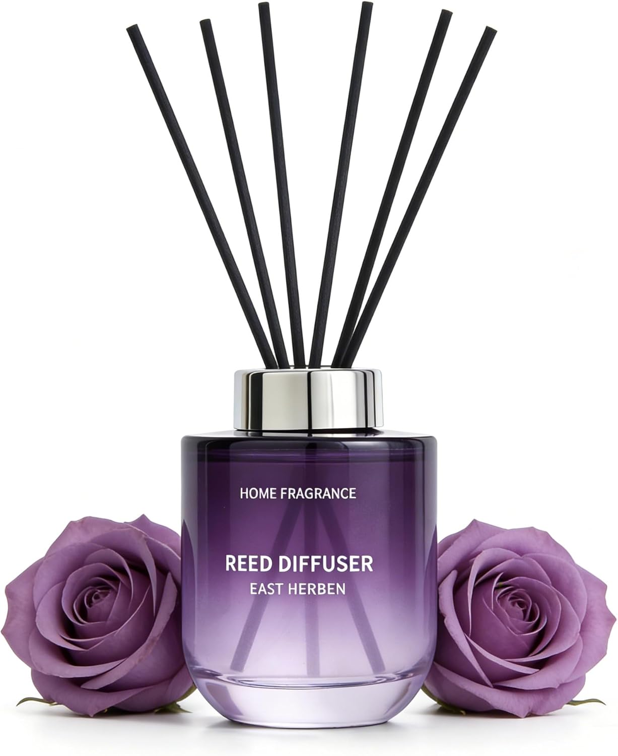 Reed Diffuser Set 5.07oz (150ml) Rose Scented Diffuser Oils with 6 Diffuser Sticks Bathroom Shelf Decor & Air Freshener House Bedroom Office Decor