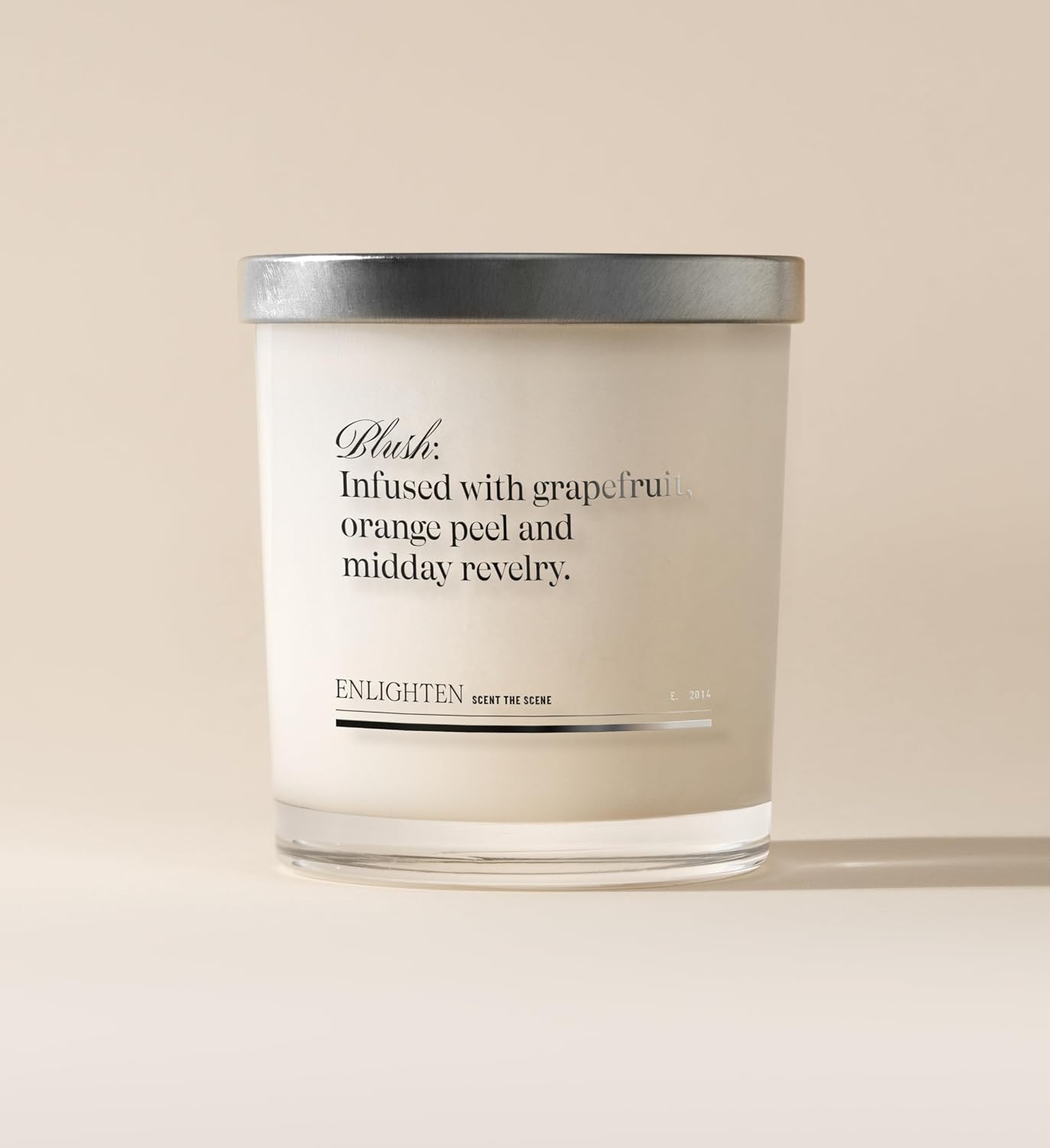 Enlighten Blush Candle | Luxurious Orange Peel, Tangerine & Grapefruit Scent | Double Scent Load for Enhanced Aroma | Eco-Friendly, Hand-Poured Soy Wax | 12oz Glass Tumbler | Made in USA