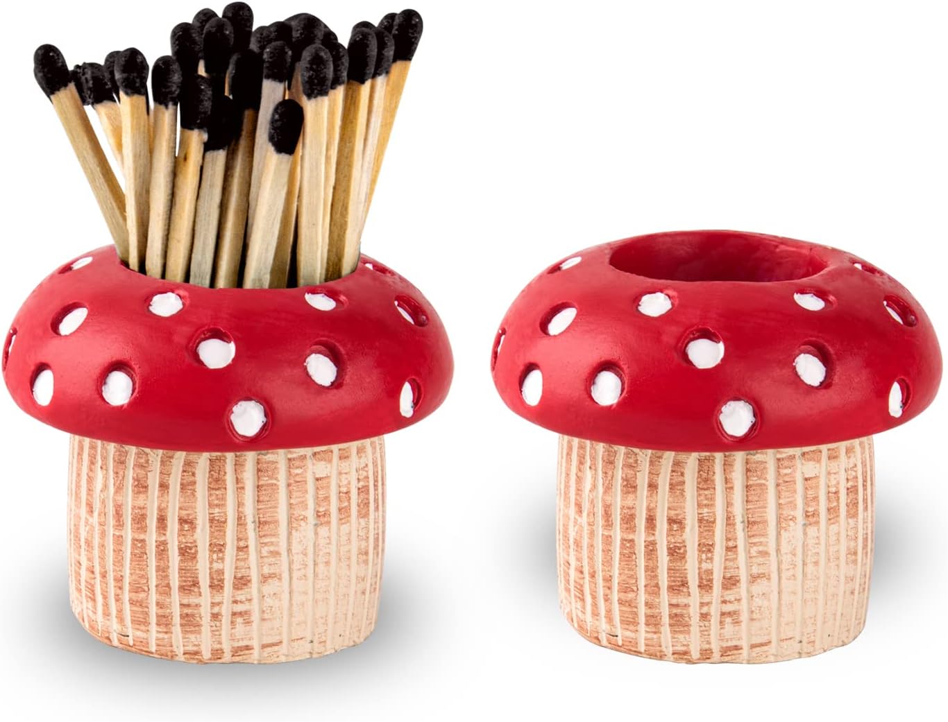 Mushroom Match Holder With Striker 2 Décor Match Striker Jar Cute Match Jar With Striker Decorative Matches In A Jar Fancy Matches Jars