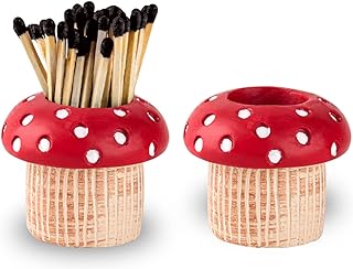 Mushroom Match Holder With Striker 2 Décor Match Striker Jar Cute Match Jar With Striker Decorative Matches In A Jar Fancy Matches Jars