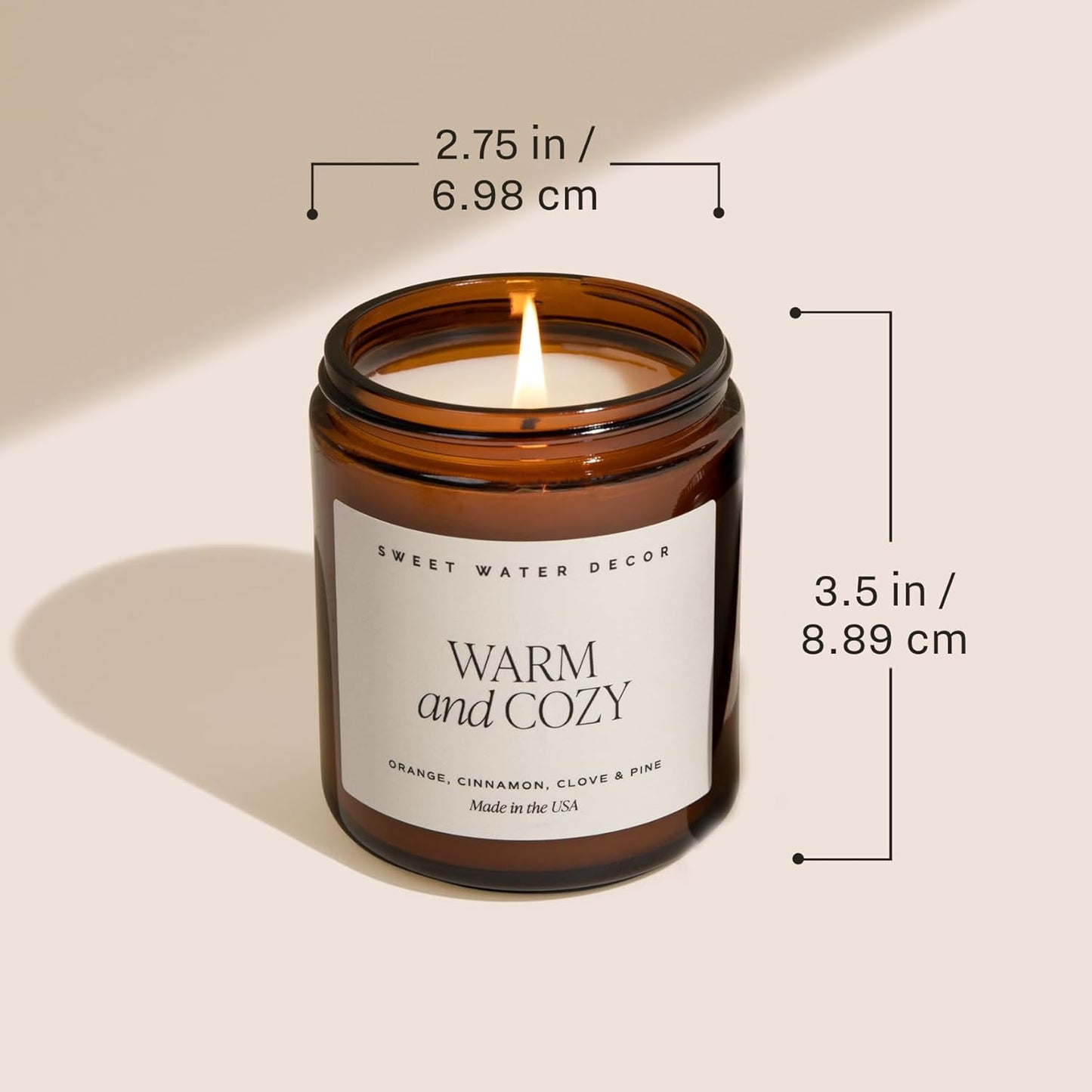 Sweet Water Decor Palo Santo Patchouli Soy Candle - Black Pepper, Clove Leaf, Nutmeg and Lavender Scented Candles for Home - 9oz Amber Jar + Black Lid, 40+ Hour Burn Time, Made in the USA