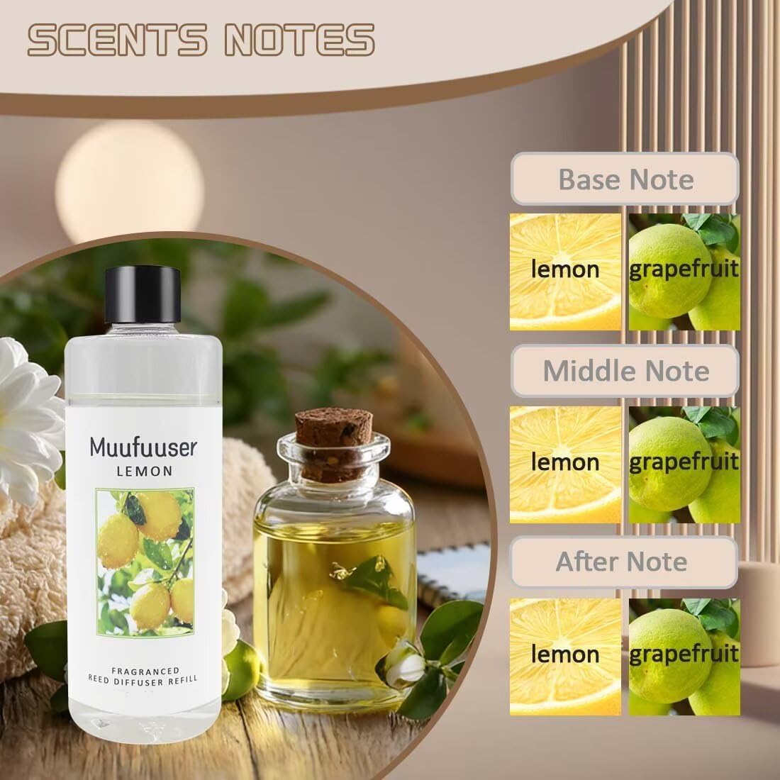 Reed Diffuser Refill 400ml, Scented Oil Refill for Home Fragrance, Long-Lasting Aromatherapy Oils for Reed Diffuser Sticks, Clean Formula with Premium Fragrance Oils, 13.5 Fl Oz (24 Scents