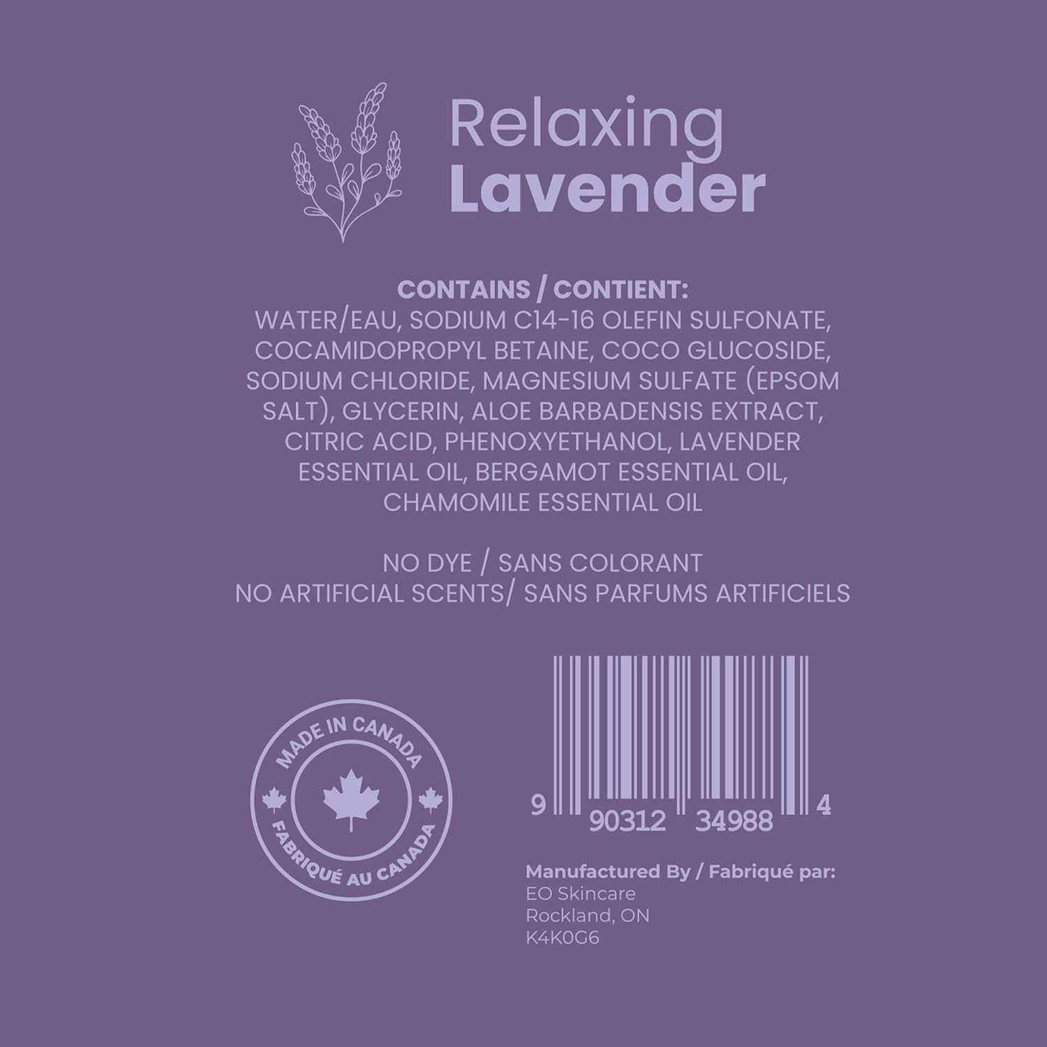 Luxury Foaming Bath - Natural Scented Bubble Bath with Essential Oils and Epsom Salt - Relaxing Lavender Scent, 33.8 fl oz / 1L