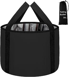 Foot Bath Basin 20L Collapsible Bucket, Portable Foot Soak Tub Feet Soaking Bucket for Outdoor Travel, Camping, Fishing(Black)