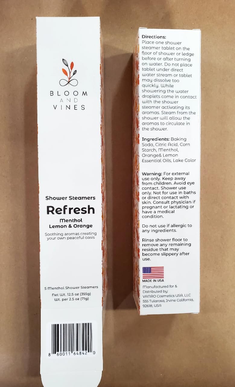 Shower Steamers, Refresh - Menthol Lemon & Orange