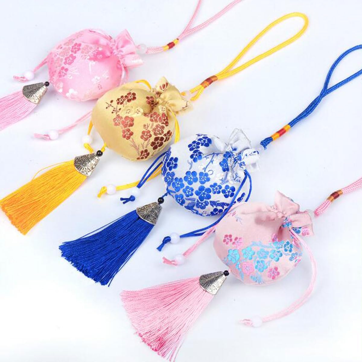 Snadulor 30 Pcs Drawstring Sachet Bags,Chinese Sachet Silk Brocade Coin Bags Pouches with Drawstring Jewelry Gift Bag Candy Sachet Bag.