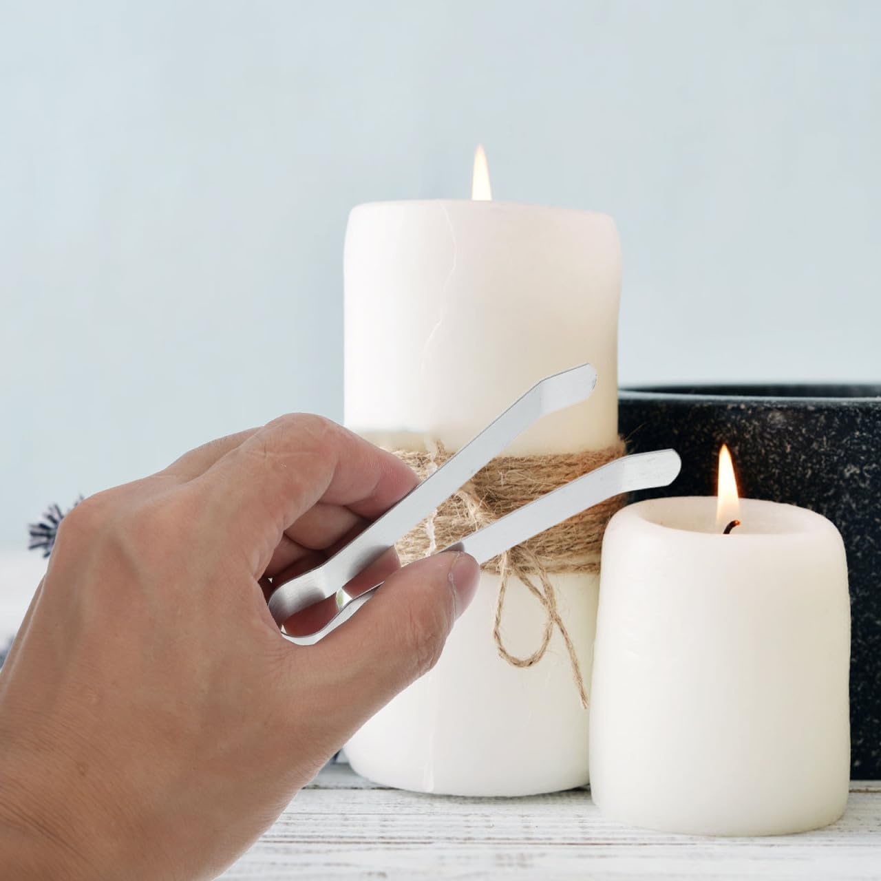 PRETYZOOM 5Pcs Candle Extinguishing Clips 4.33In Metal Wick Clamp Snuffer for Pillar Scented Tumbler and Tiki Candles Fire Safety Tool