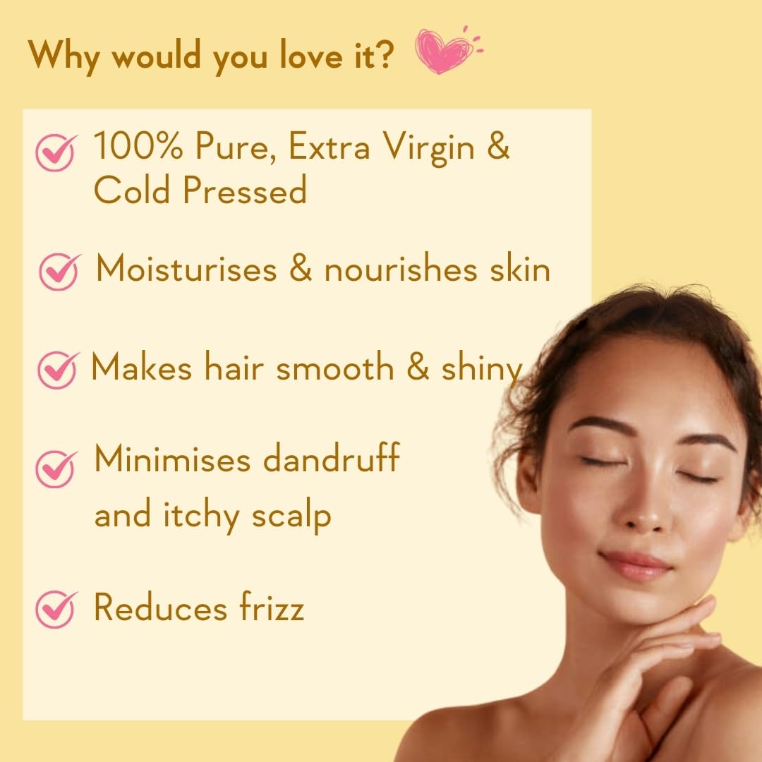 WishCare Pure Cold Pressed Sweet Almond Oil for Hair and Skin, 200ml