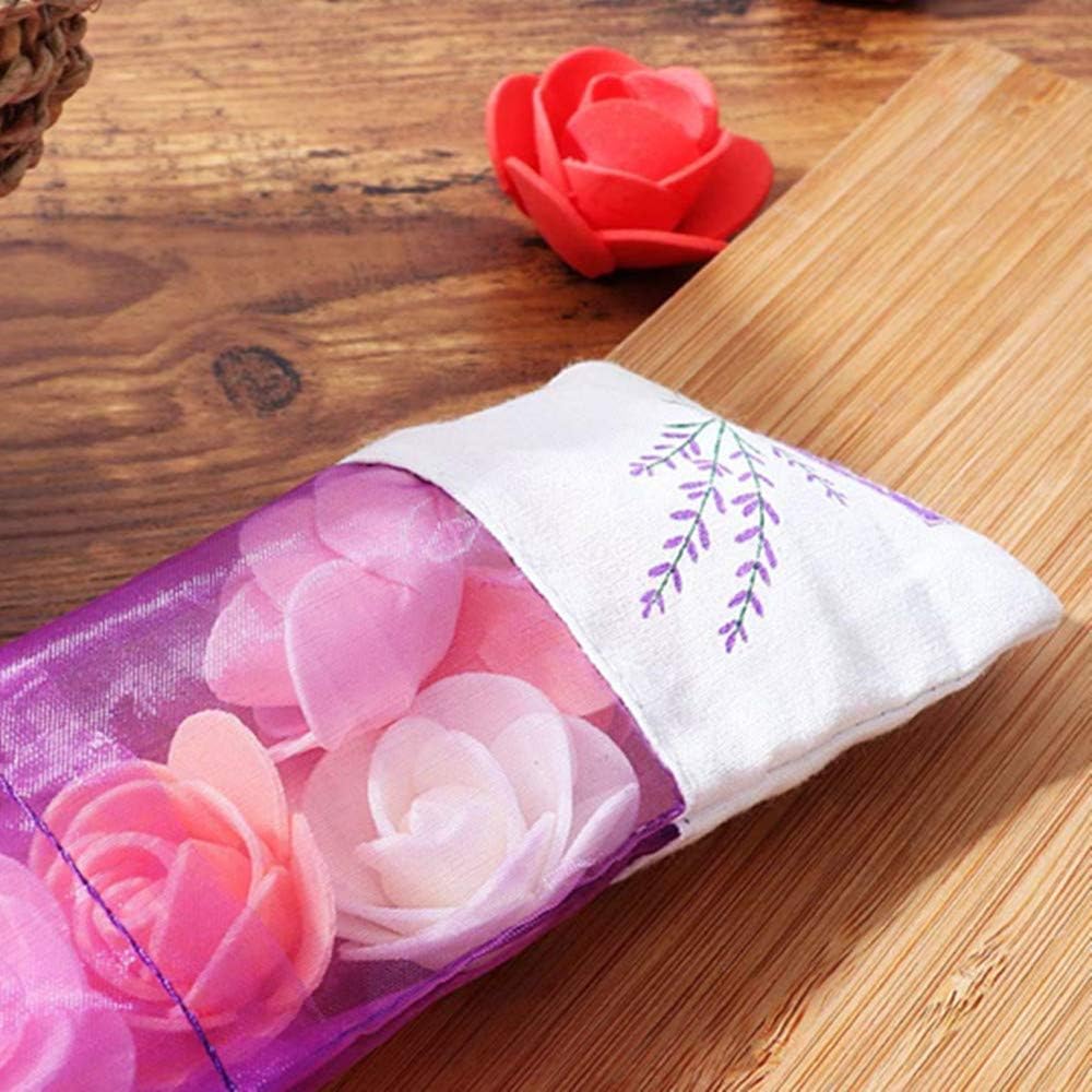 Sachet Empty Bags Mesh Lavender Sachets Linen Organza Gauze favor Bags Sacks for Lavender, Spice and Herbs (12 Purple Drawstring Bags)