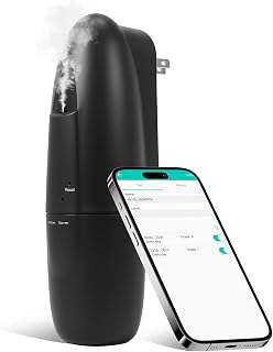 Plug-in Waterless Essential Oil Diffuser, 400-800 Sq.Ft Smart Nebulizing Scent Air Machine with App Control (Bluetooth), 100ml Capacity, Leak-Proof, for Home, Hotel, Office, Spa (Black)