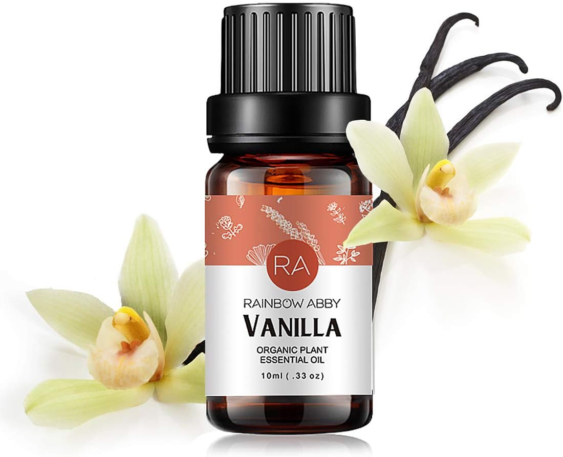 Rainbow Abby Vanilla Essential Oil 100% Pure Organic Plant Natural Flower Essential Oil for Diffuser, Message, Skin Care, Sleep - 10ML