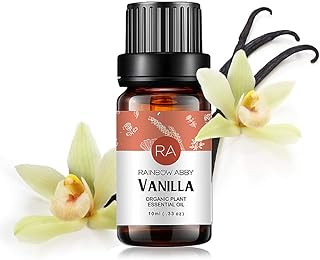 Rainbow Abby Vanilla Essential Oil 100% Pure Organic Plant Natural Flower Essential Oil for Diffuser, Message, Skin Care, Sleep - 10ML