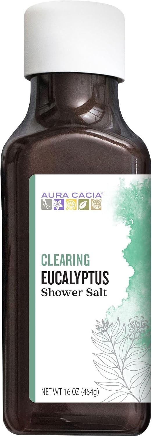 Aura Cacia Clearing Eucalyptus Shower Salts | 16 oz.