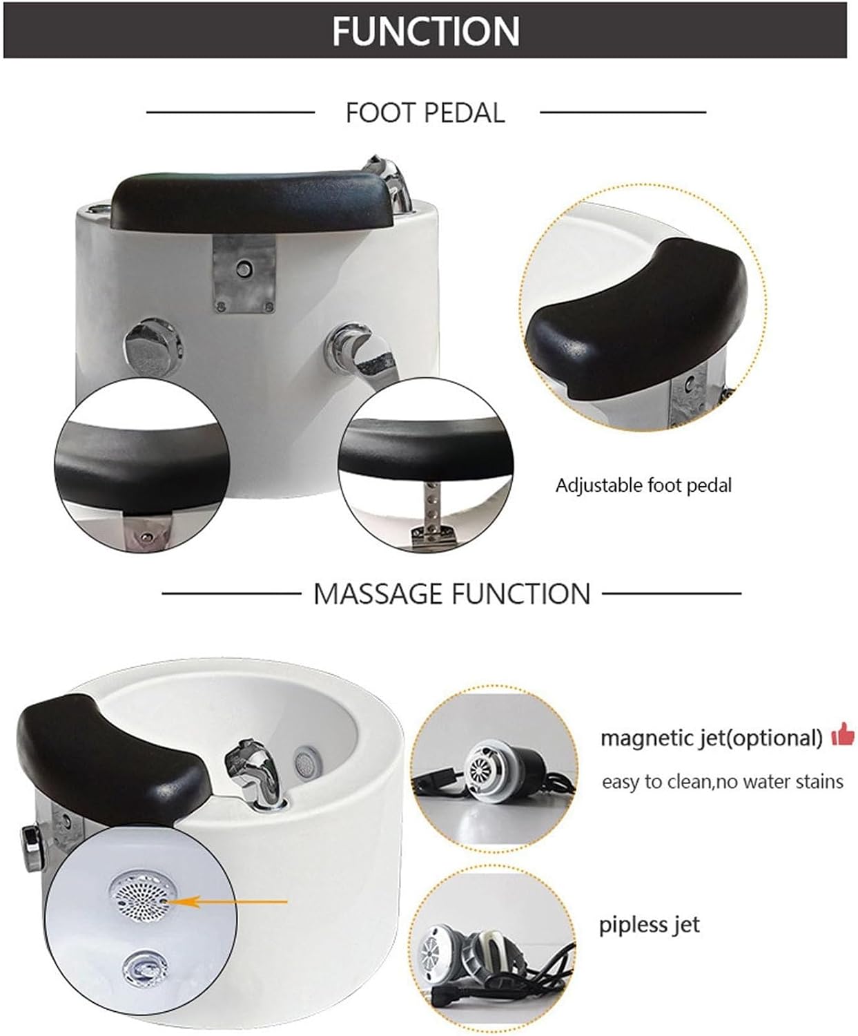 Foot Spa Bath Massager, Folding Electric Pedicure Footbath with Heat Bubbles, Timer, Adjustable Temperature, Pumice Stone and Massage Rollers, Home Foot Soaking Tub for Relief