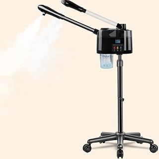 Professional Facial Steamer Hot & Cold, Esthetician Steamer More Steam,Ozone Facial Steamer for Deep Cleansing and Hydration, Suitable for Beauty, Spa and Home Use, Black
