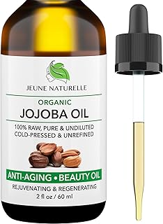 Jeune Naturelle Jojoba Oil Organic Cold Pressed - 100% Pure, Raw, Virgin, Undiluted, Unrefined - Ideal for Hair, for Skin, for Hair Growth, 2 oz