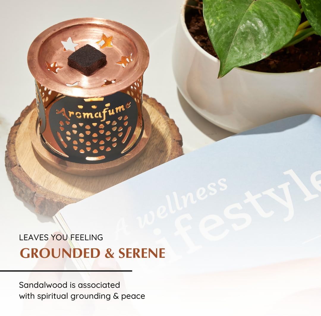 Royal Sandal Incense Bricks (3 x 9 Bricks) Refill Pack by Aromafume | Made with Sandal Flower & Sandalwood | Ideal for Prayer and Rituals | Natural, Low Smoke, Non Toxic Incense Bricks