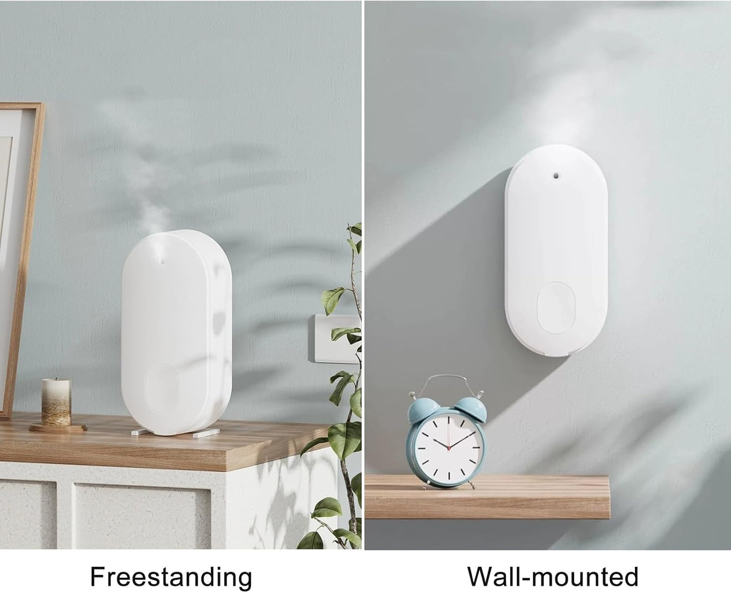Waterless Essential Oil Diffuser, Wall Mounted Scent Diffuser, Battery Powered, APP Control, 100m² Coverage, 120ml Aromatherapy Diffuser for Hotel Office Mall(White)