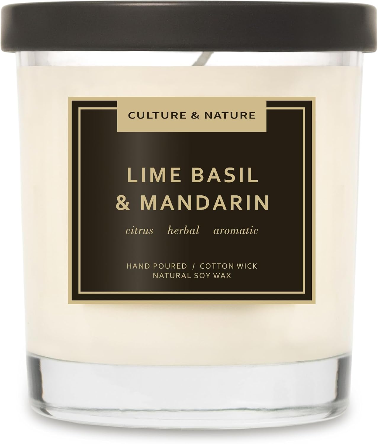 CULTURE & NATURE Natural Soy Wax Candle 7oz Lime Basil & Mandarin Scented