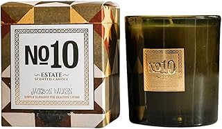 Jackson Vaughn Scented Candle | Aromatherapy Long Lasting Candles Luxury Home Fragrance Decor Gifts Hand Poured Soy Wax Notes of Fresh Lemon, Basil, Crushed Mint 55 Hour Burn 14.5oz (No. 10 Estate)