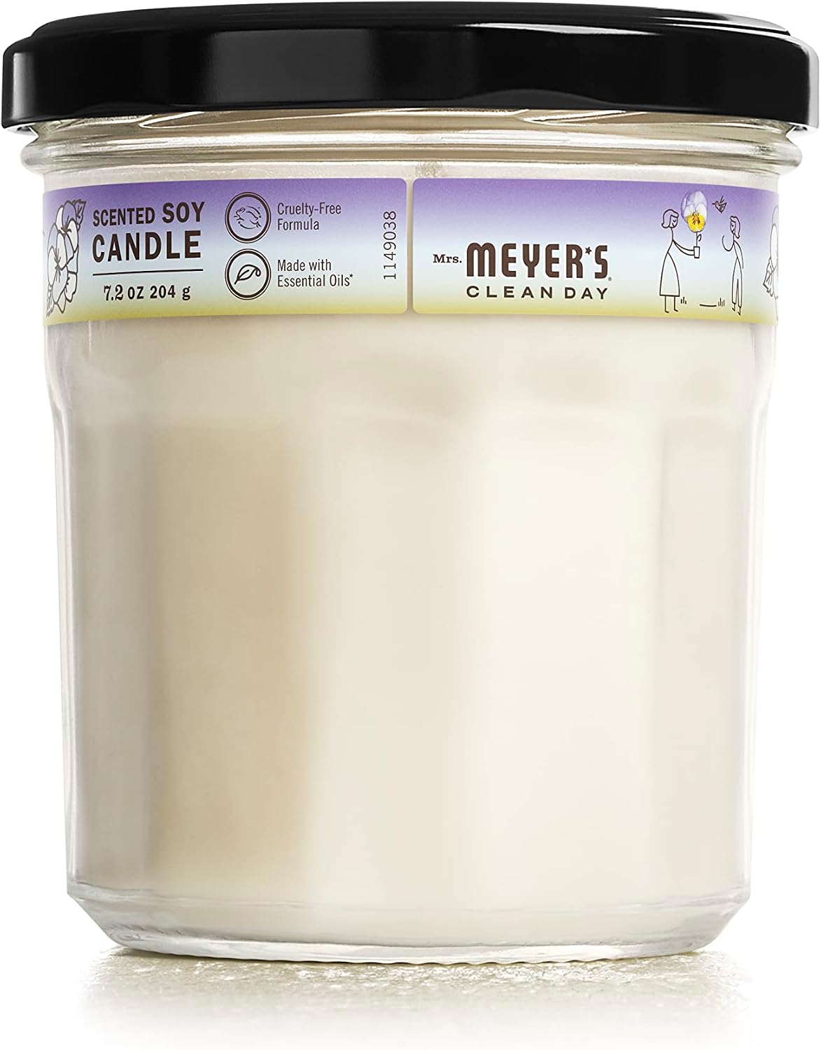 MRS. MEYER'S CLEAN DAY Soy Aromatherapy Candle, 35 Hour Burn Time, Made with Soy Wax and Essential Oils, Compassion Flower, 7.2 oz - Pack of 2