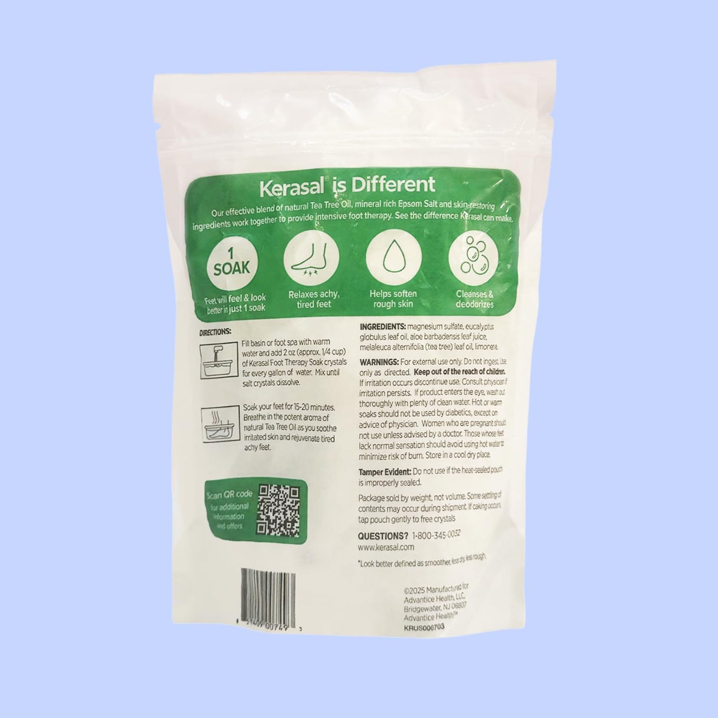 Kerasal Foot Therapy Soak, Foot Soak for Achy, Tired and Dry Feet, 2 lbs