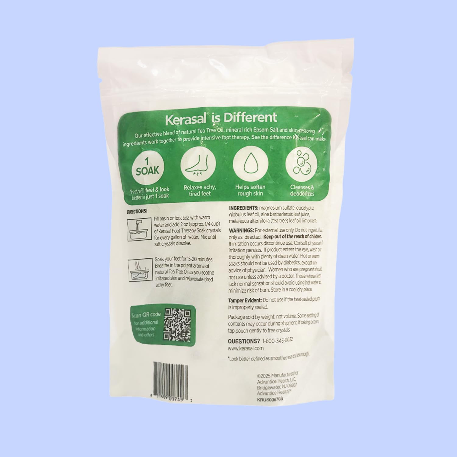 Kerasal Foot Therapy Soak, Foot Soak for Achy, Tired and Dry Feet, 2 lbs