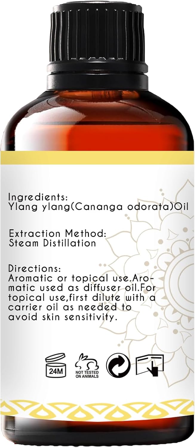 Ylang Ylang Essential Oil Organic for Skin, Diffuser, DIY Crafts - 1 Oz