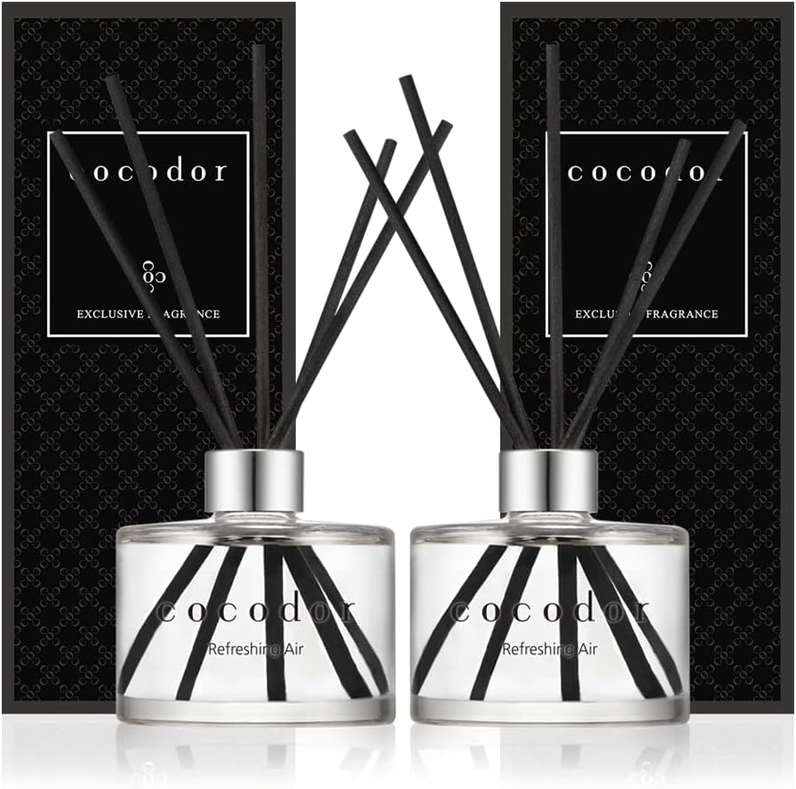 COCODOR Signature Reed Diffuser Set/Refreshing Air / 6.7oz /2 Pack/Home Fragrance Diffuser, Oil Scent Diffuser for Bathroom Shelf Decor
