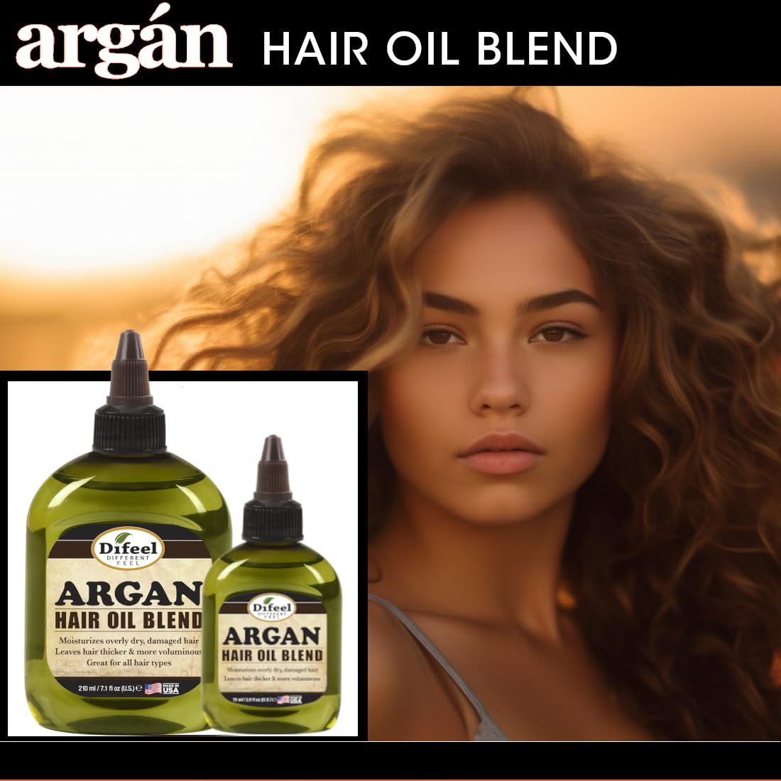 Difeel Argan Hair Oil Blend 7.1 Ounce (PACK OF 2)