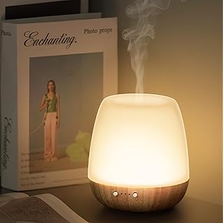 Essential Oil Diffuser - 2.4MHz Ultrasonic Glass & Bamboo Diffuser with Pulse/Continuous Mist & Night Light, Waterless Auto-Off, Silent Aroma Diffuser for Home, Office, Yoga, Spa, Gifts & Home Decor.