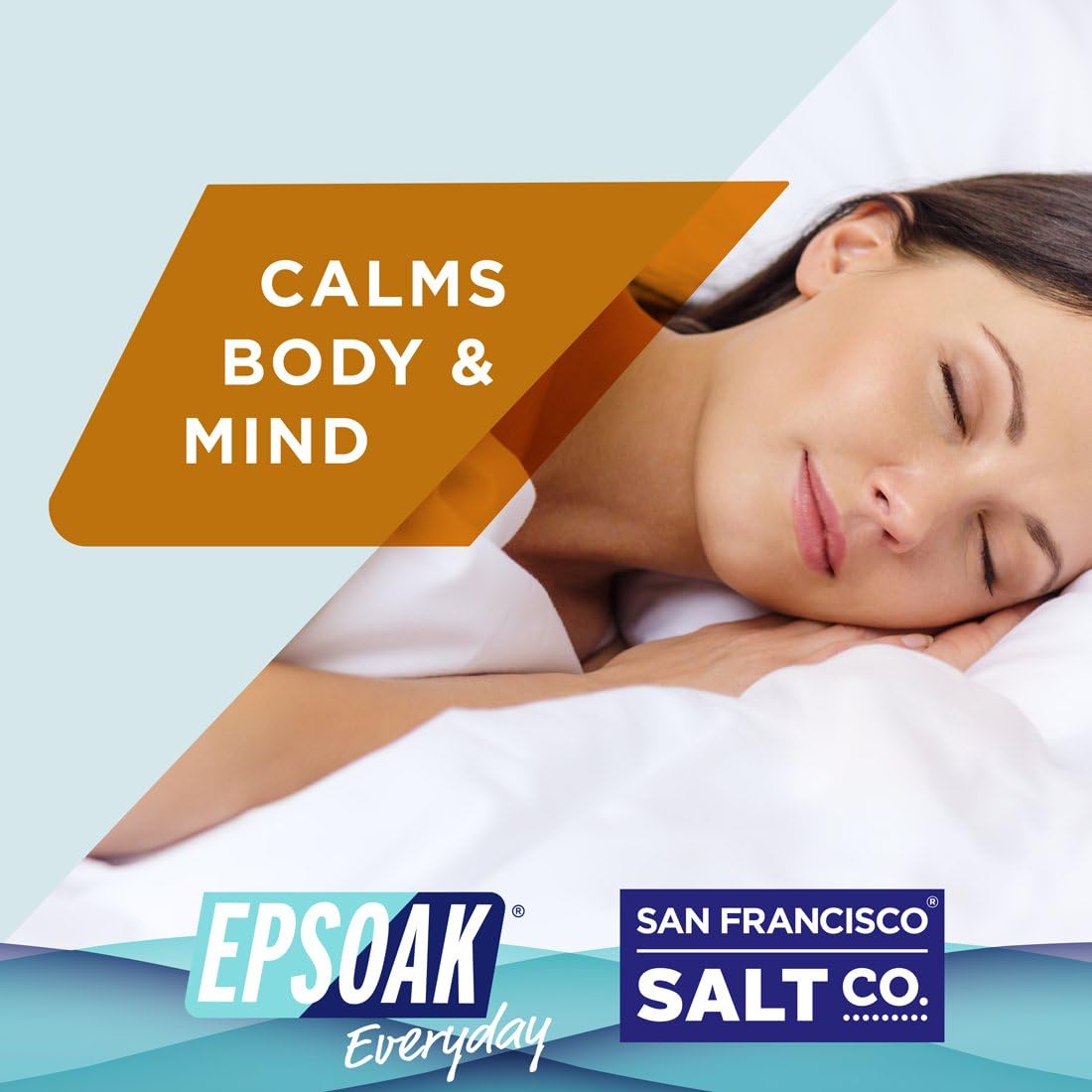 Epsoak Epsom Salt 2 lb. USP Magnesium Sulfate with Soothing + Calming Scent with Chamomile Resealable Epsom Salt Bag, Made in The USA, Cruelty-Free Certified