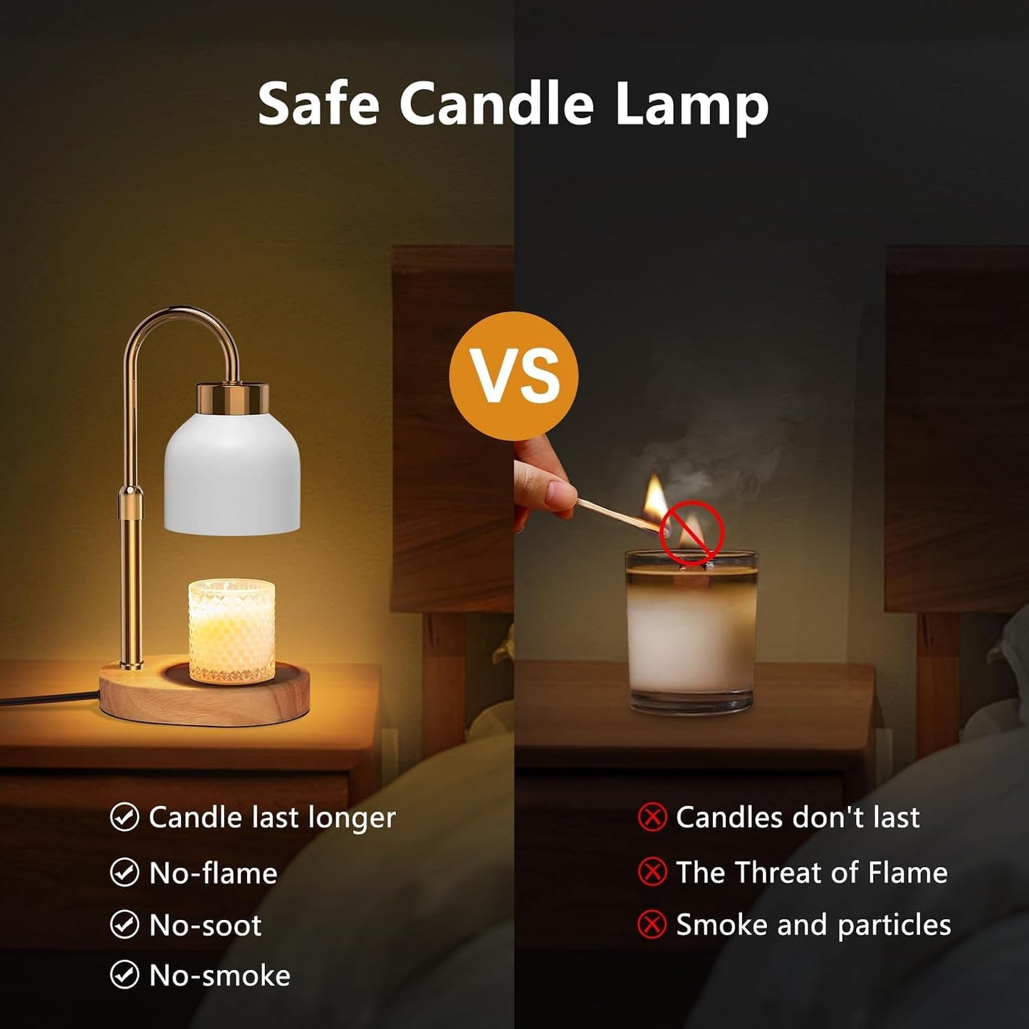Candle Warmer Lamp, with Timer Dimmer, Height and Brightness Adjustable, Modern Electric Wax Warmer for Women Mom, Best Birthday and House Warming Gift for New Home Decor