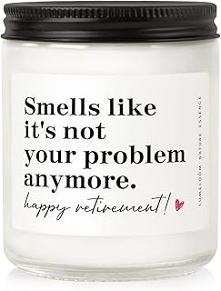 LUMELOOM Retirement Gift for Woman, Men - 9oz Lavender Scented Soy Wax Candle- Best 2026 Retired Gifts for Women, Men, Friends, Coworker, Teacher, Funny Retirement Candle Decoration