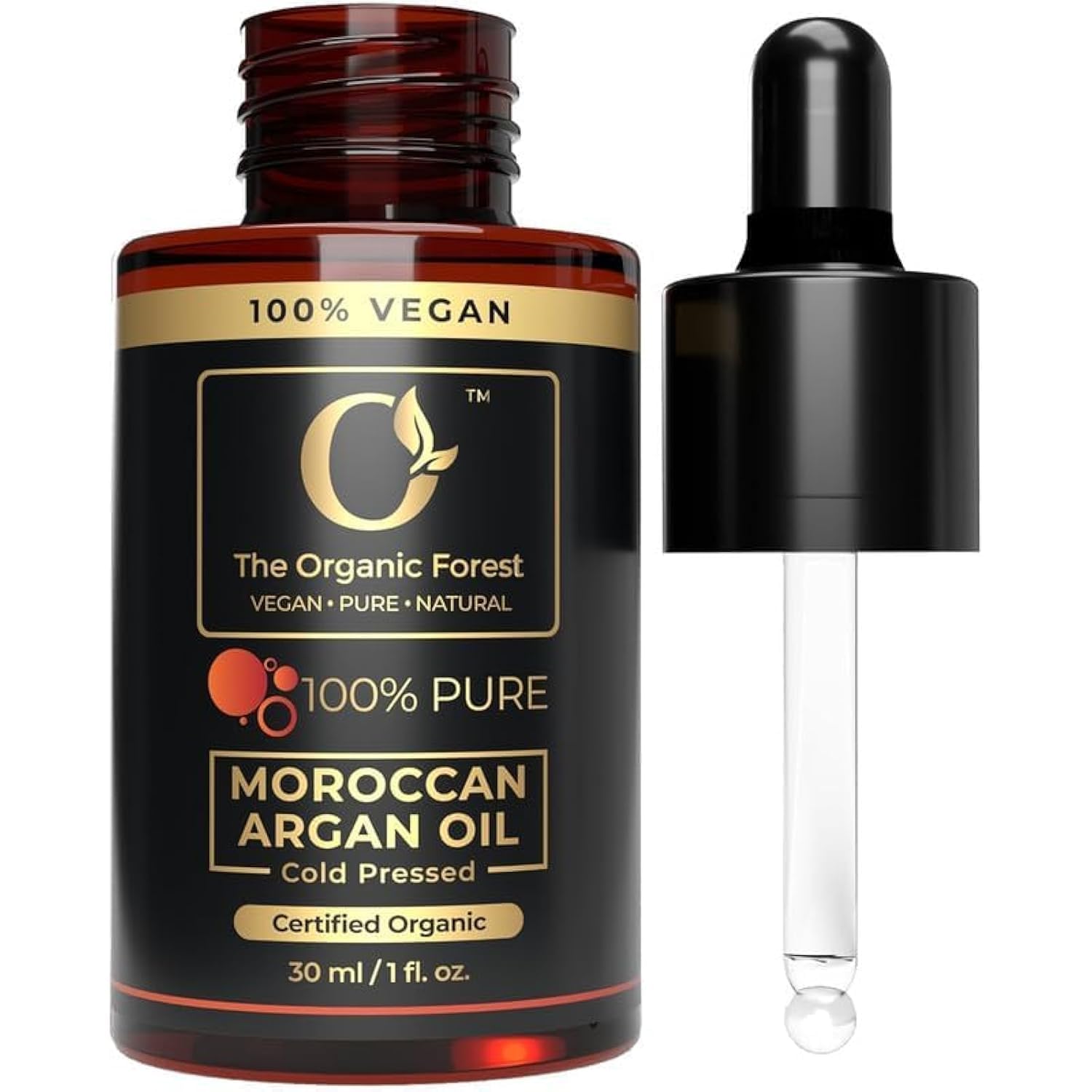 100% Plant Based Argan Oil - Moroccan Oil for Hair and Skin - Pure, Cold-Pressed, Natural - Best Argan Oils for Frizzy Hair, Face and Body - Pure Oils of Morocco - Hydrating and Nourishing