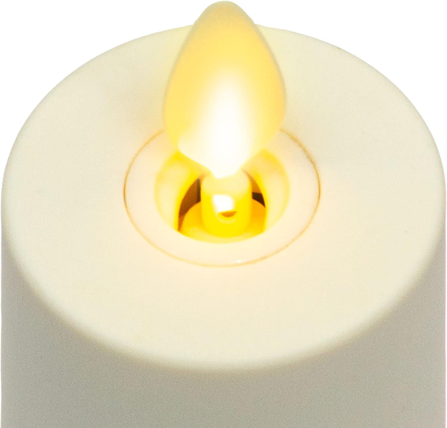 Luminara Realistic Artificial Moving Flame Votive Candle - Set of 2 - Moving Flame LED Battery Operated Lights for Christmas, Halloween - Remote Ready - Remote Sold Separately - Ivory - 1.5" x 4"