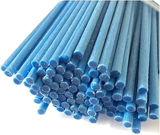 Resafy Reed Diffuser Sticks, Jecnovo Pack of 100 Fiber Sticks with Handmade Linen Bag, Safe and Non-Toxic, 9 Inches Long 3mm Diameter Aromatherapy Diffusers for Home, Spa and Office(Blue)
