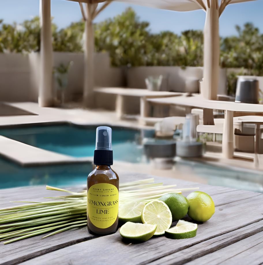 Lemongrass and Lime Pillow/Linen/Body Spray Lavender Farm in Ellicott City, MD | All Natural | 2oz Amber Bottle