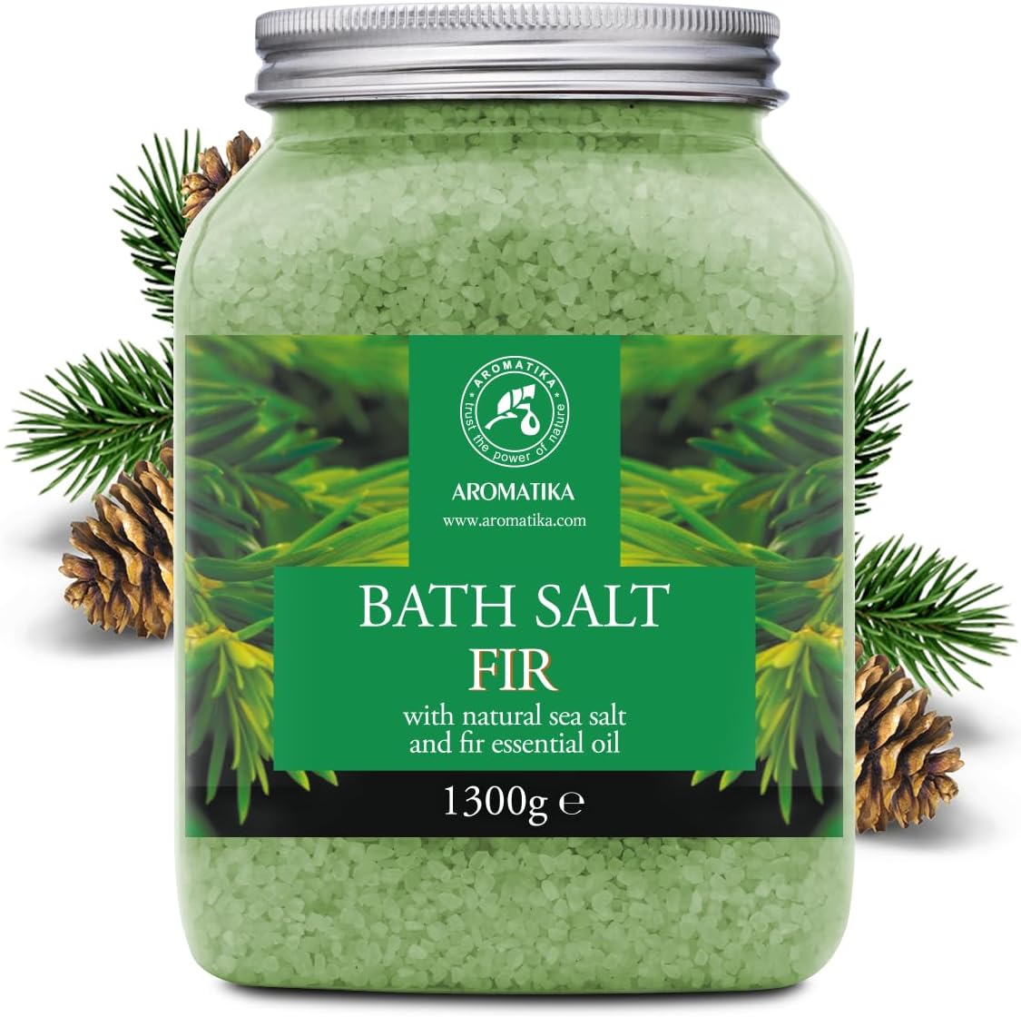 Fir Bath Salt with Natural Fir Essential Oil 46 Ounces - Natural Bath Sea Salt - Coniferous Salts - Best for Bath - Relaxing - Body Care - Beauty - Aromatherapy