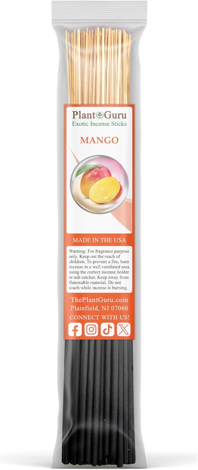 Fruits Incense Sticks Variety Set Bulk 500 Pack Sampler 11" Sticks - 5 Bundles of 100 Sticks Per Bundle. Set Includes - Black Coconut, Cherry, Mango, Strawberry and Sweet Orange