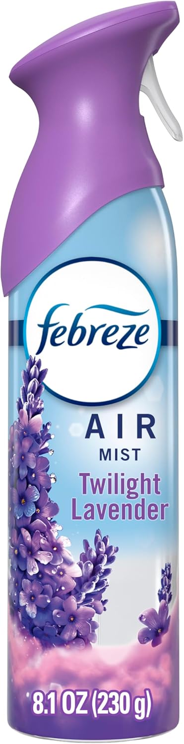 Febreze Air Mist, Air Freshener Spray, Odor Fighting Room Spray, Deodorizer for Home Bathroom Kitchen Office Apartment Dorm Room Classroom, Twilight Lavender, 8.1oz, 1ct