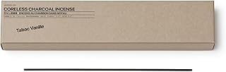 sesneslabs Tabac Vanille Coreless Pure Incense Sticks, Artisan-Crafted Niche Scent, Exclusive Low-Smoke Bamboo Charcoal Formula, Clean-Burning, 1-Hour Burn Time, 20 Sticks