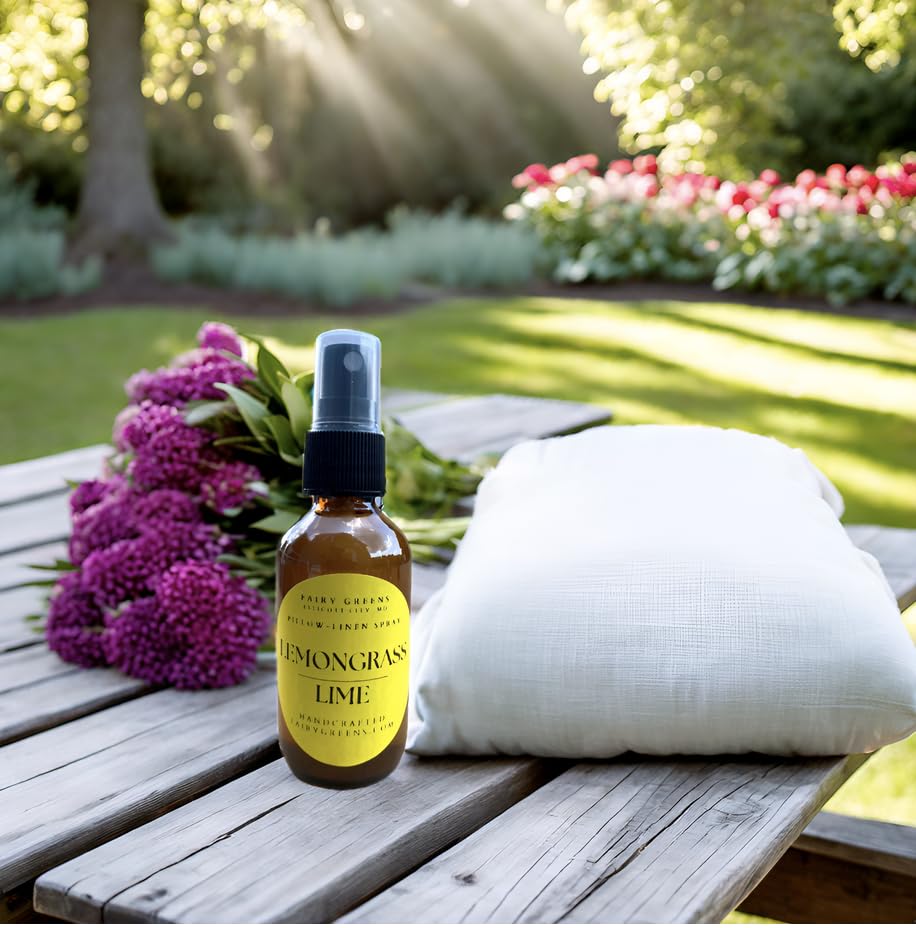 Lemongrass and Lime Pillow/Linen/Body Spray Lavender Farm in Ellicott City, MD | All Natural | 2oz Amber Bottle