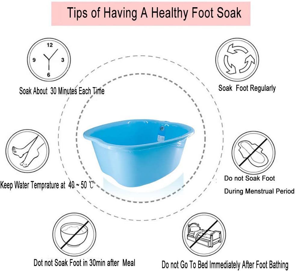 Plastic Foot Basin Feet Bath Spa Wash Bucket and Massage Sturdy Tub for Soaking Foot,Detox,Toe Nails, and Ankles,Pedicure,Portable Feet Tub Beige